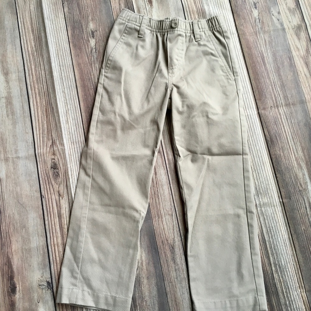 Boys Nautica Pull On Elastic Waist Pants in Khaki Beige